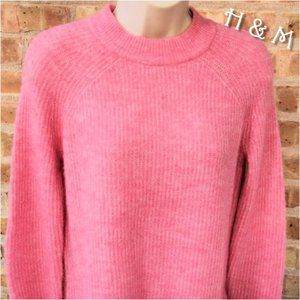 H&M Pink Cowl Neck Long Sleeve Sweater Weather XS